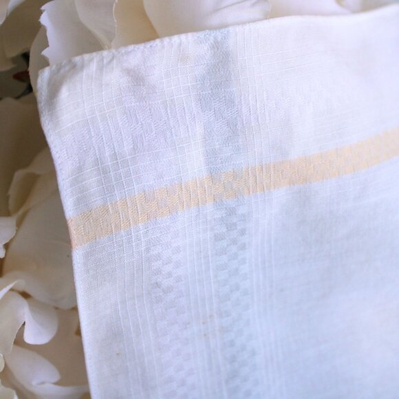 Vintage Cotton Handkerchief, White With Pastel Blue, Pink, Yellow and Orange - Picture 9 of 11